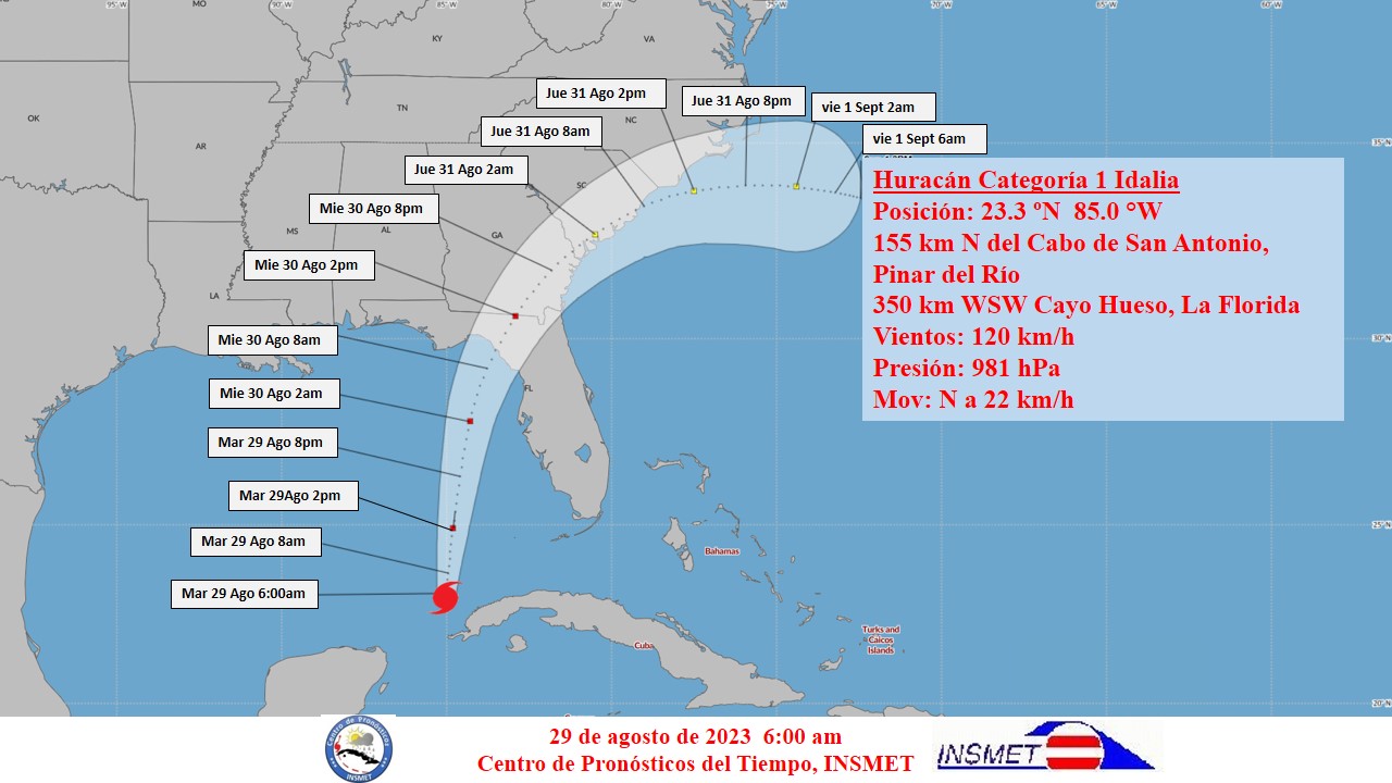 Huracán Idalia transita por el occidente de Cuba