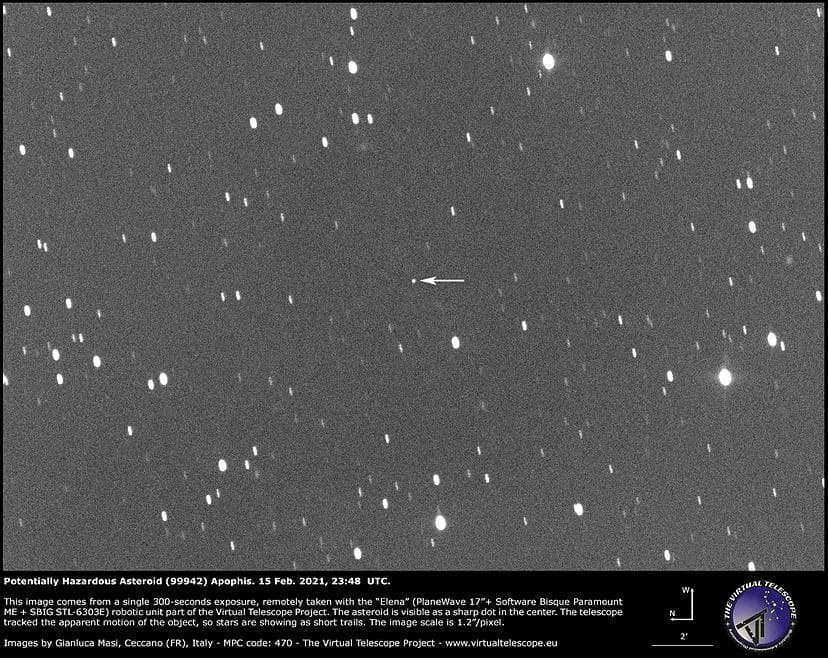 Imagen actual del Asteroide 99942 Apophis (@VirtualTelescop)
