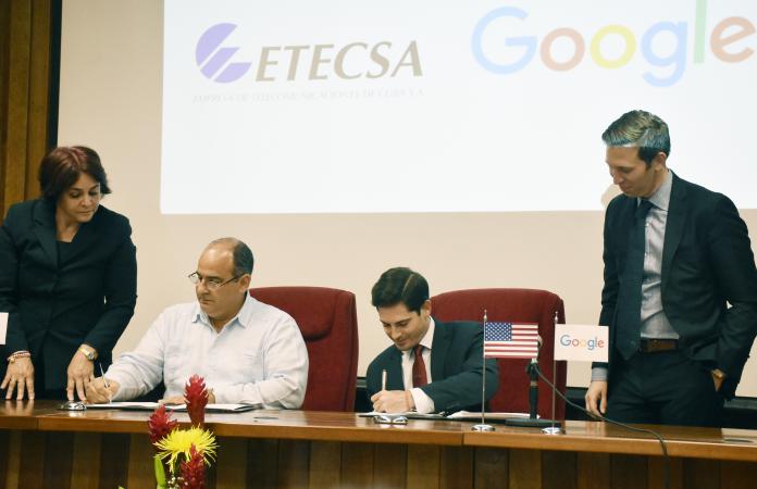 Google y Etecsa firman memorando