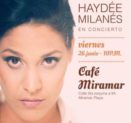 Haydée Milanés de concierto en el Café Miramar de Artex